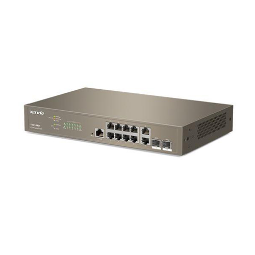 Tenda SWITCH Full Managed TEG5312F - 10P gigabit RJ45 + 2P SFP, 1U 13-inch rack, Port/Tag/MAC/Pro VLAN, Isol, IGMP Snoop, Mirror