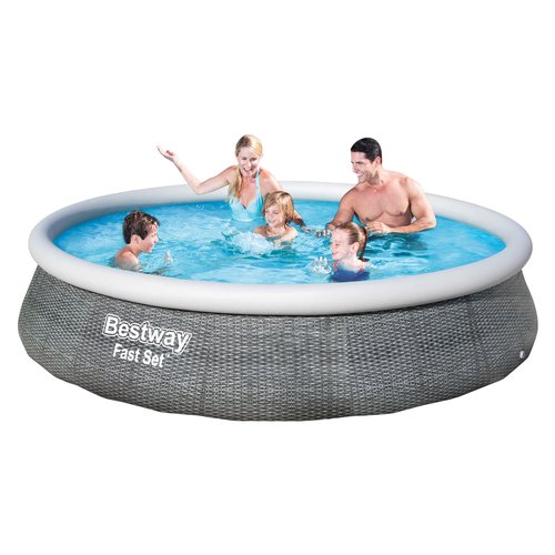 Piscina Bestway 57376 4 FAST SET con pompa inclusa Rattan grigio