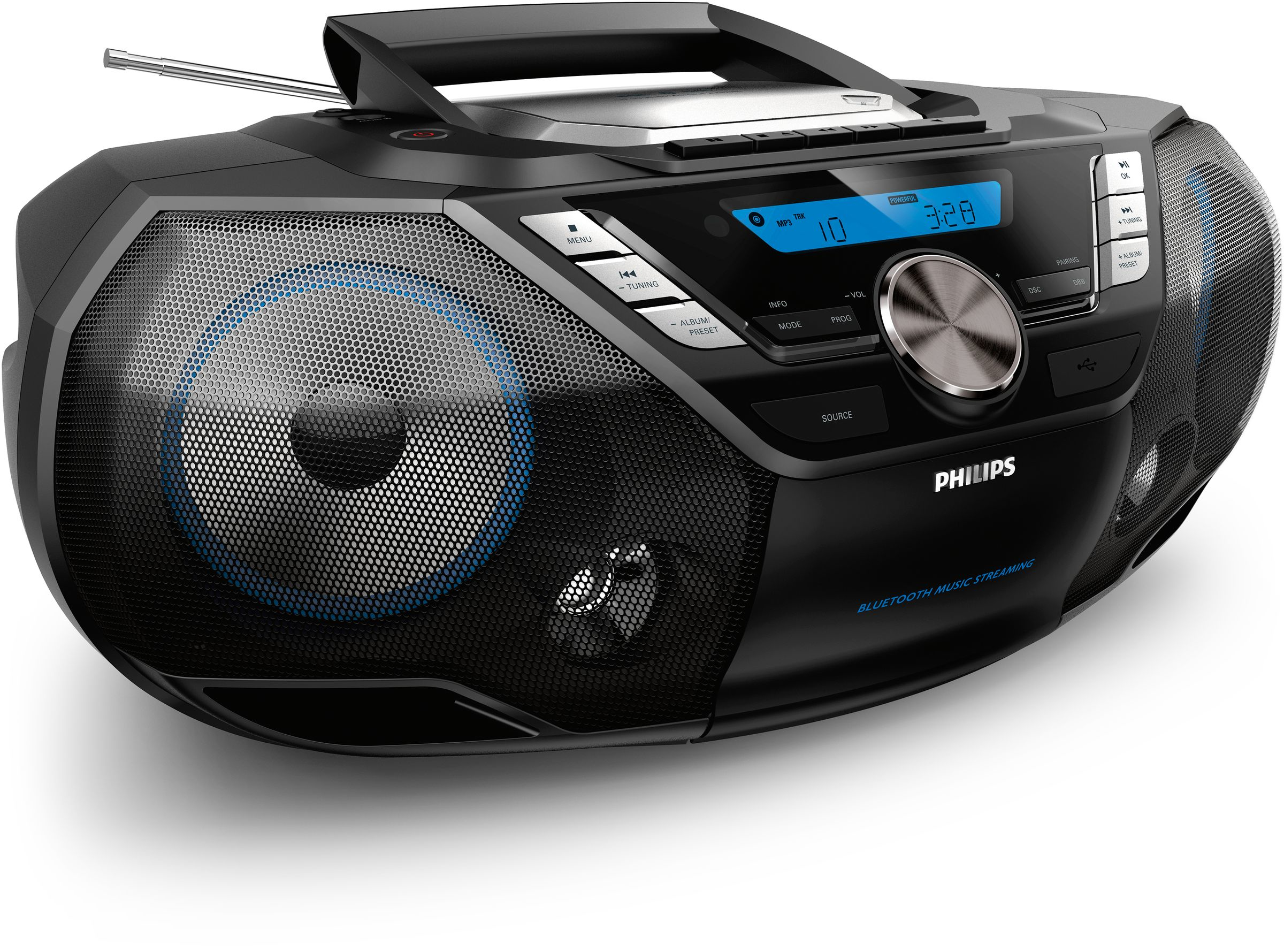 Image of Philips AZB798T/12 impianto stereo portatile Analogico e digitale 12 W DAB, DAB+, FM Nero Riproduzione MP3
