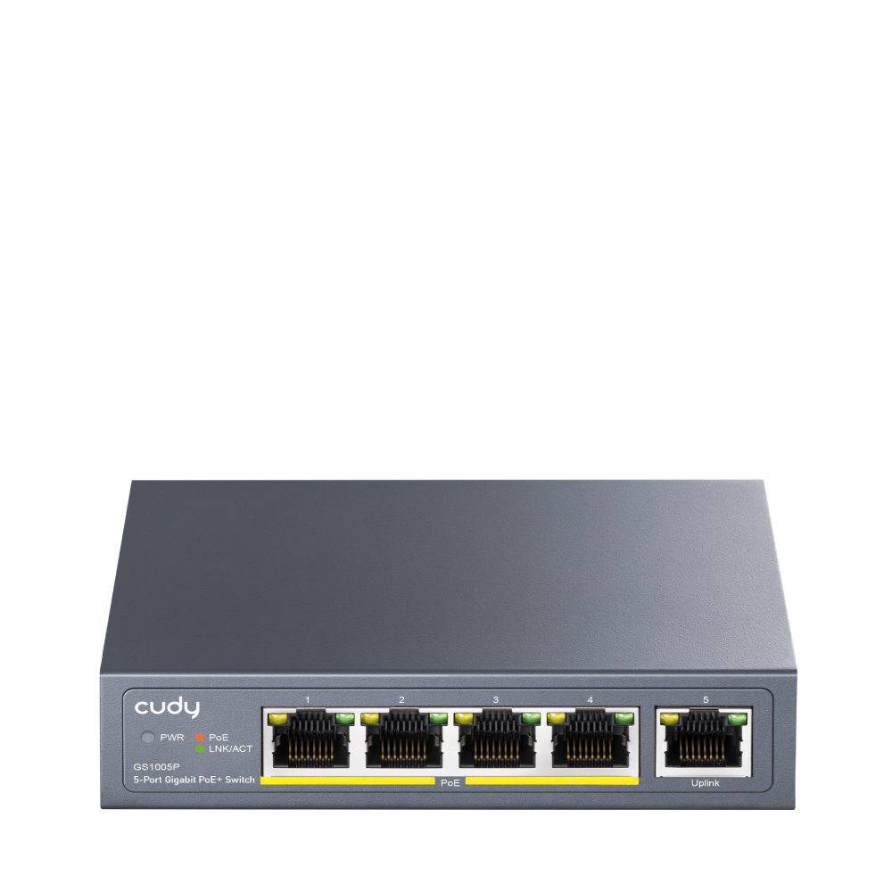 SWITCH 5P GIGABIT DI CUI 4P POE 60W POE POWER SUPPLY VLAN/EXTEN DIP