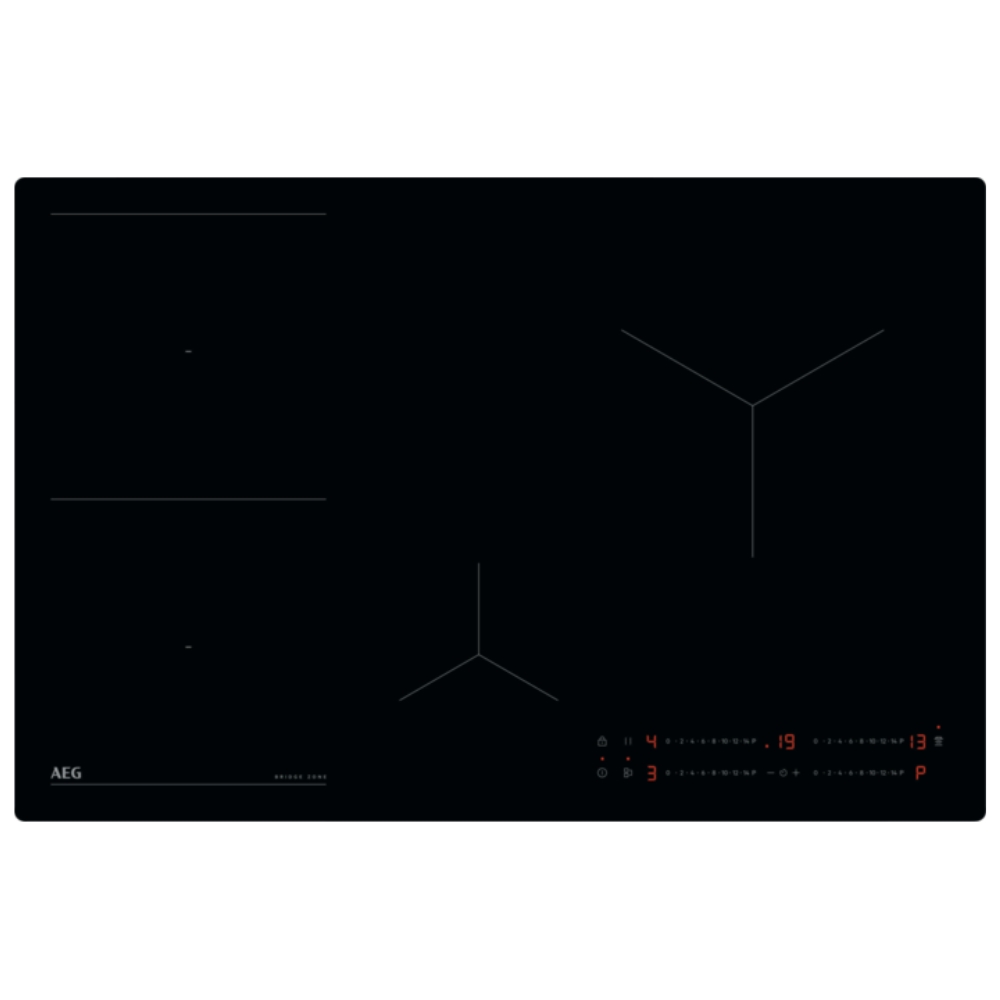 AEG TO84IB00IB Piano Cottura a induzione Da incasso 80 Cm Vetro Ceramica Nero Touch 4 Zone di Cottura