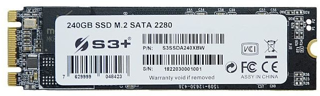 S3+ SSD 480 GB S3SSDA480 M. 2 Interfaccia Sata III 6 GB / s