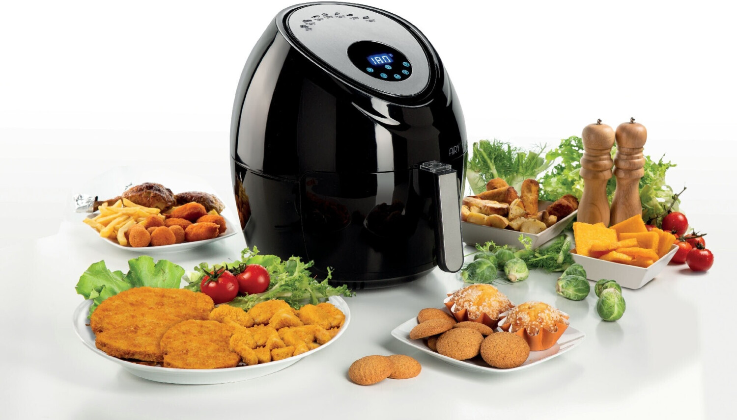 Ariete 4618 Airy Fryer XXL - Friggitrice ad Aria - Frigge 2,5 kg di Patatine Fritte - 7 Litri - Cottura Senza Olio e Grassi - 1800 Watt - Nero