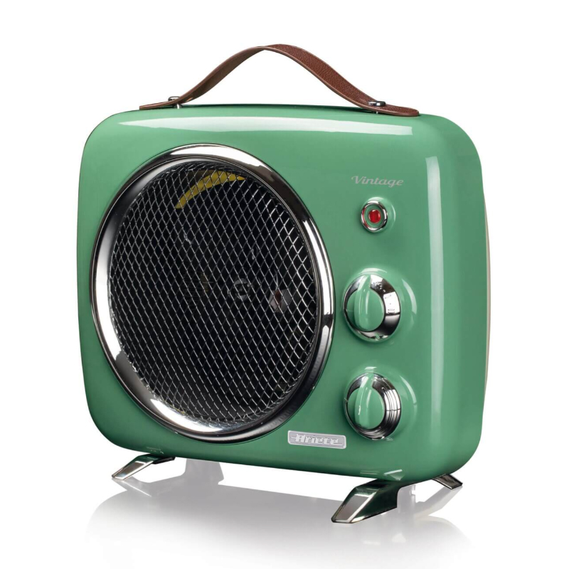 Ariete Termoventilatore Vintage, Freddo e Caldo, Termostato regolabile, Maniglia per facile trasporto, 2000 W, Verde