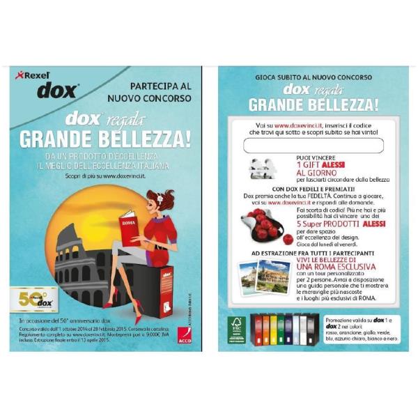Esselte Dox 1 raccoglitore ad anelli A4 Nero, Rosso