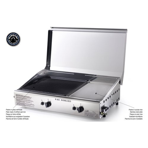 Image of Barbecue Ompagrill 4070/COVER/M Plancha Double Duegas Inox satinato