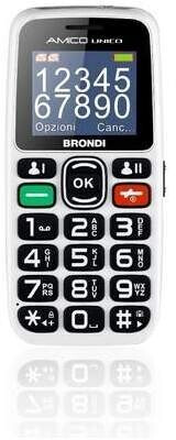 Image of Brondi Amico Unico 4,57 cm (1.8) Nero, Bianco Telefono di livello base