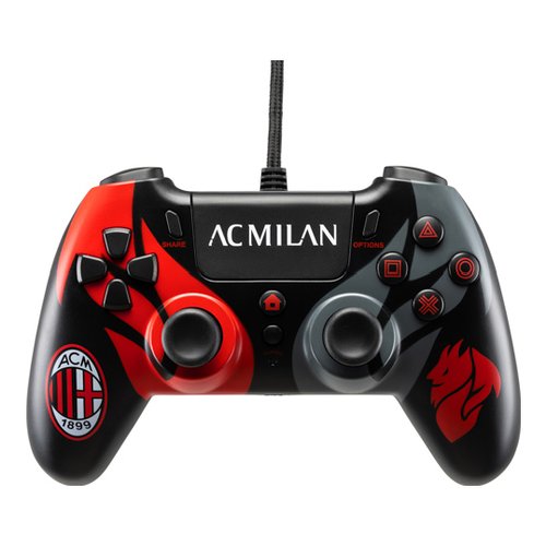 Image of Gamepad Qubick ACP40166 PLAYSTATION 4 AC Milan 2.0 Wired Black e Red