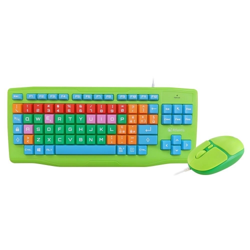 ATLANTIS EDU KIDS TASTIERA USB + MOUSE USB E13-K606-IT PRODOTTO ADATTO A BAMBINI E PERSONE IPOVEDENTI