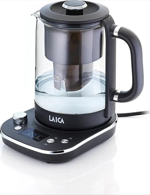 Image of LAICA ADJUSTABLE KETTLE FROM 38� TO 100�C WITH BLACK WATER FILTER KJ4000L