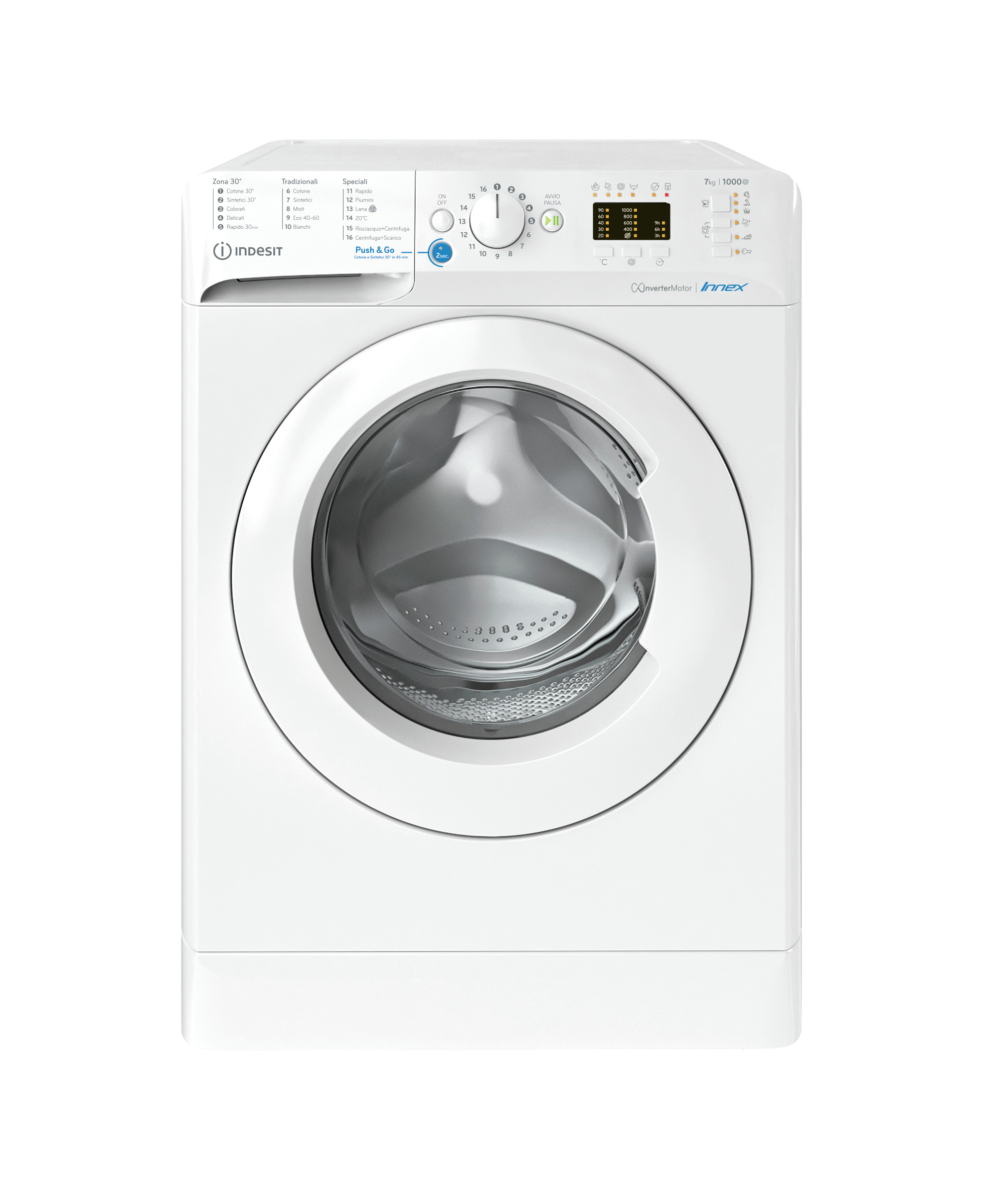 Image of Indesit BWA 71083X W IT lavatrice Caricamento frontale 7 kg 1000 Giri/min D Bianco