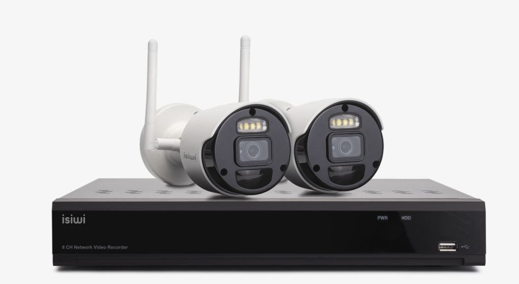Image of Isiwi KIT WIRELESS CONNECT AIR2 ISW-K2N8BFBTA4MP-2 GEN1 NVR 8 CANALI+ 2 TELECAMERE A BATTERIA DA 8