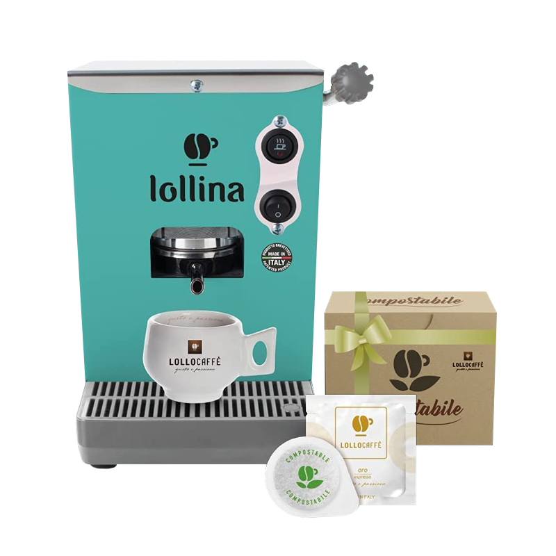 Image of LOLLO CAFFE` NUOVA LOLLINA+ (ACQUAMELLOW) - MACCHINA CAFFE` ESPRESSO A CIALDE + 40 CIALDE MISCELA ORO