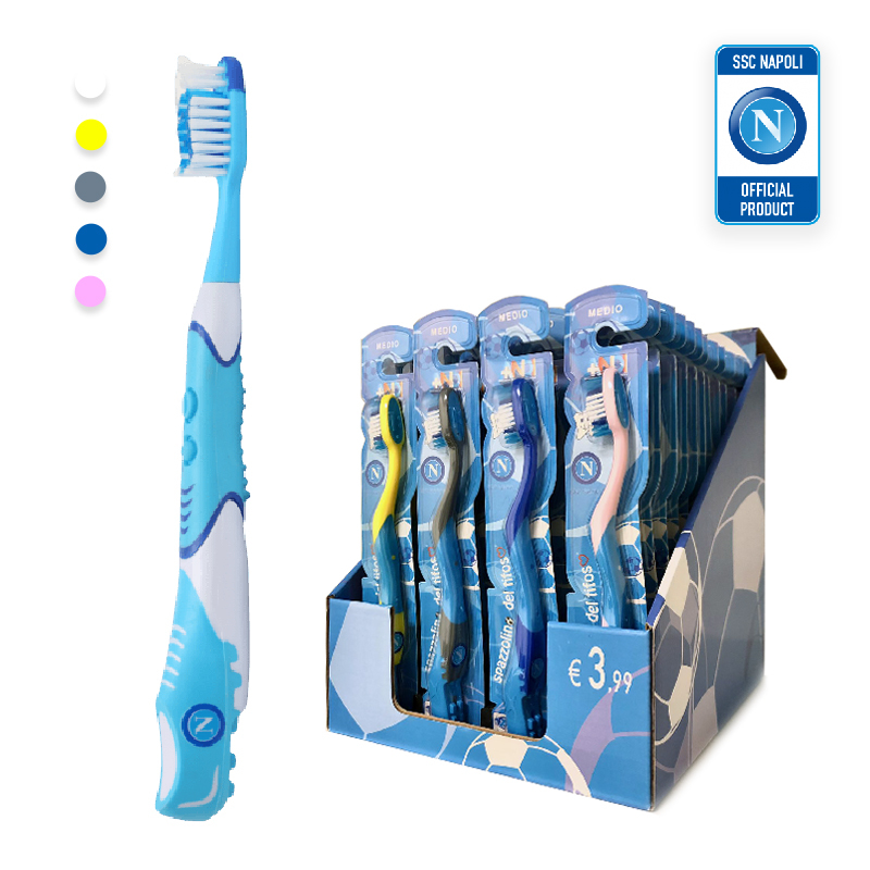 Image of KST-K3NA24 - SPAZZOLINO ELETTRICO NAPOLI OFFICIAL PRODUCT - ADULTO - MIXED COLOR - 24PZ