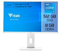 Image of itek ITPCOAW24I58G5S All-in-One PC Intel® Core™ i5 i5-11400 60,5 cm (23.8") 1920 x 1080 Pixel PC All-in-one 8 GB DDR4-SDRAM 512 GB SSD Wi-Fi 5 (802.11ac) Bianco