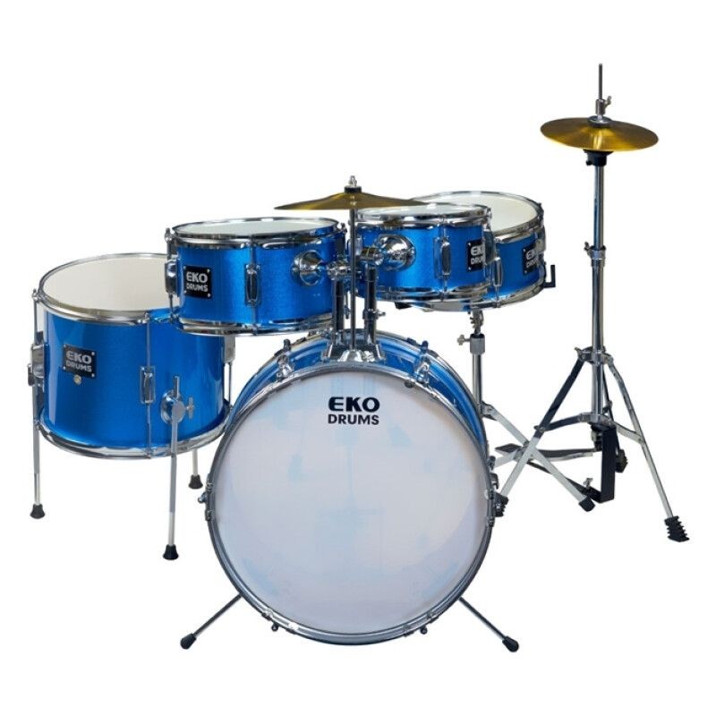 Image of Batteria acustica Eko ED-200 Drum Kit Metallic Blue 4 pz. Metallic blu