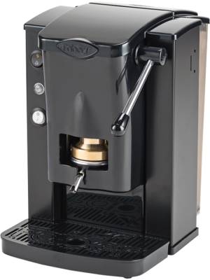 Image of FABER PICCOLA SLOT BASIC - MACCHINA PER CAFFE CON PRESSACIALDA IN OTTONE - TELAIO IN METALLO NERO E FRONTALE IN POLICARBONATO NERO