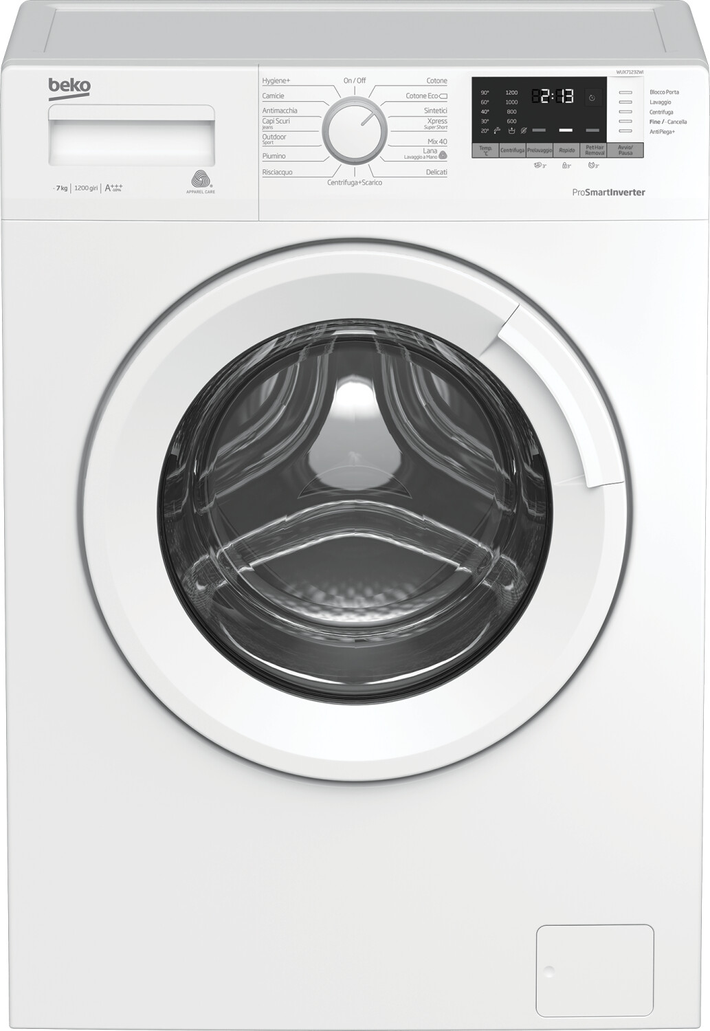 Image of Beko WUX71232WI-IT lavatrice Caricamento frontale 7 kg 1200 Giri/min Bianco