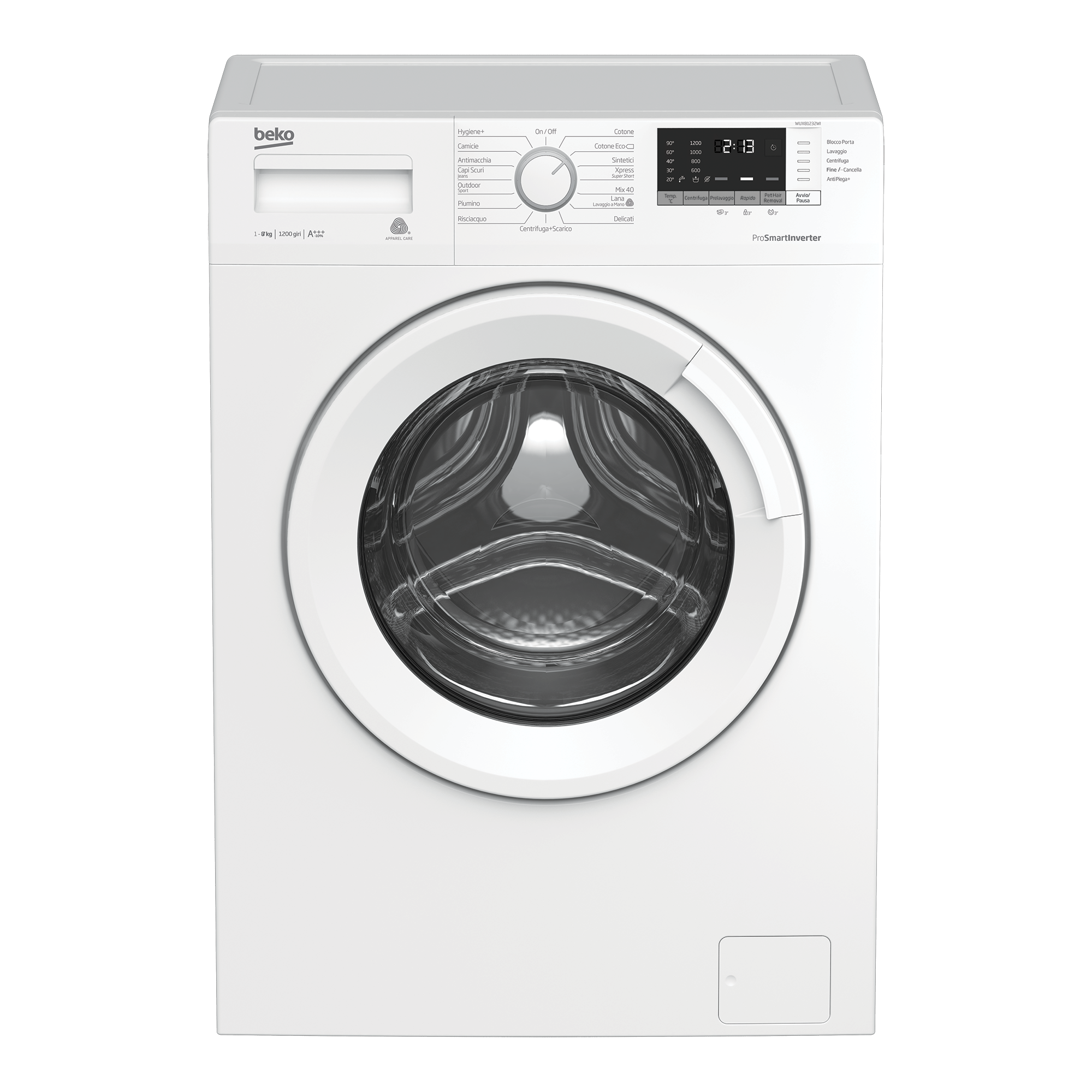 Image of Beko WUX81232WI/IT lavatrice Caricamento frontale 8 kg 1200 Giri/min Bianco