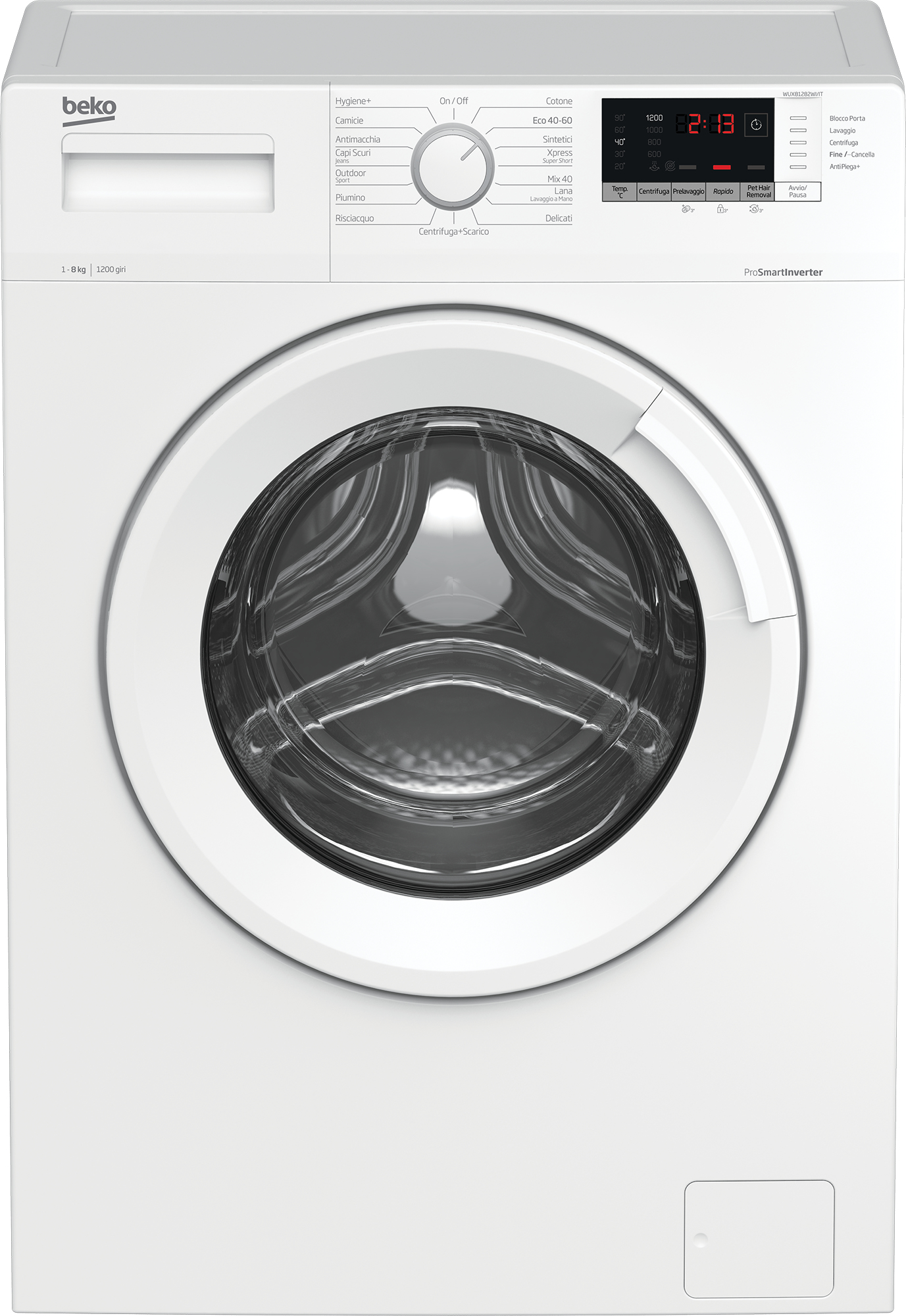 Image of Beko WUX81282WI/IT lavatrice Caricamento frontale 8 kg 1200 Giri/min Bianco