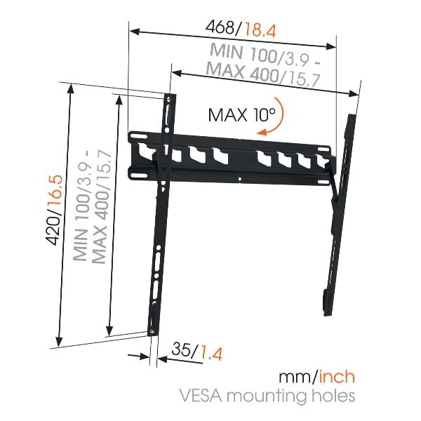 Vogel's MA3010 165,1 cm (65) Nero