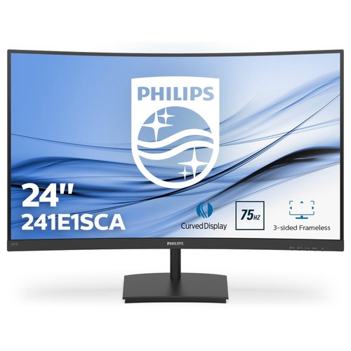 Image of Philips E Line 241E1SCA/00 monitor piatto per PC 59,9 cm (23.6) 1920 x 1080 Pixel Full HD LCD Curvo Opaco Nero