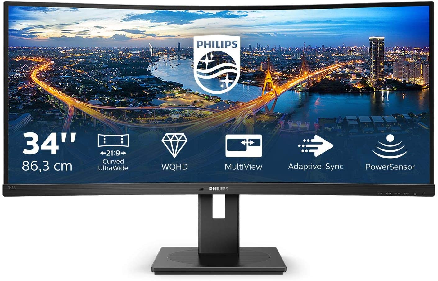 Image of Philips B Line 345B1C/00 Monitor PC 86,4 cm (34") 3440 x 1440 Pixel Quad HD LCD Nero
