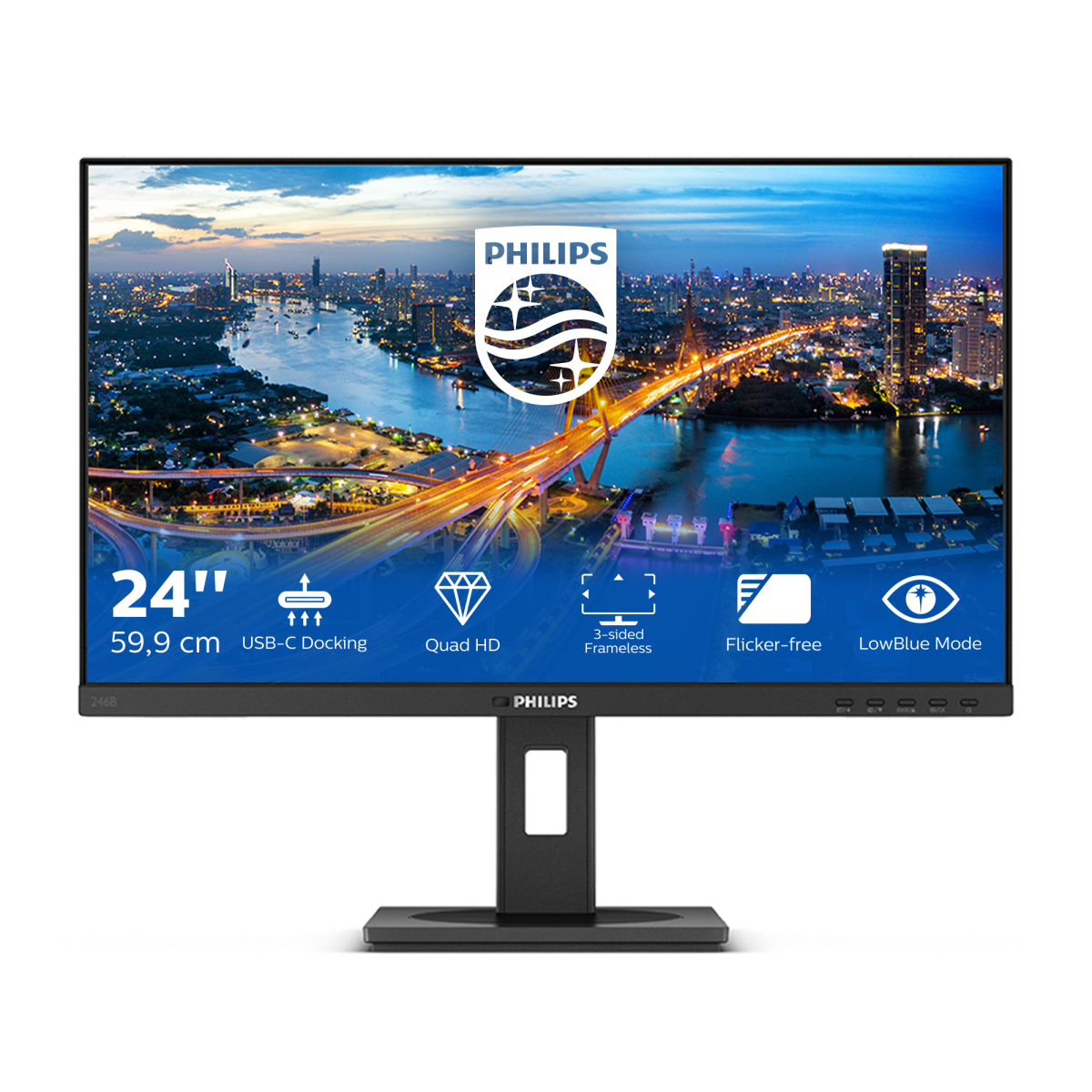 Image of Philips B Line 246B1/00 LED display 60,5 cm (23.8") 2560 x 1440 Pixel Quad HD Nero