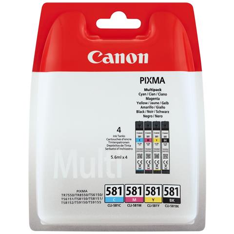 Image of Canon Confezione multipla di cartucce Inkjet CLI-581 BK/C/M/Y