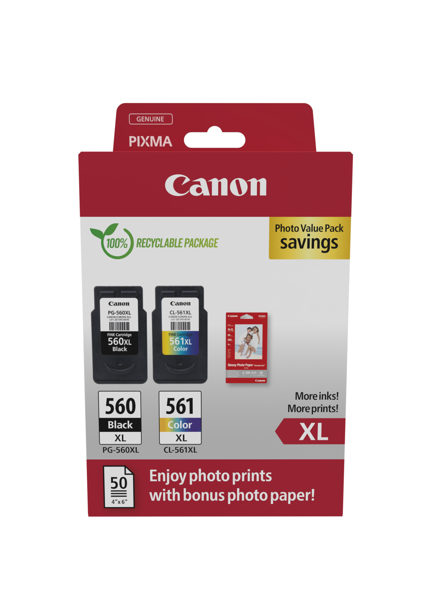 Image of Canon 3712C008 cartuccia Inkjet 2 pz Originale Resa elevata (XL) Nero, Ciano, Magenta, Giallo