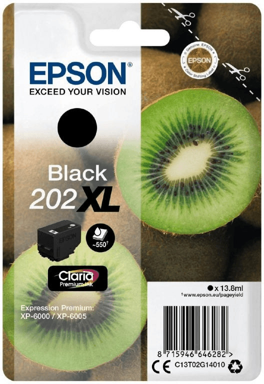 Image of Epson Kiwi Singlepack Black 202XL Claria Premium Ink