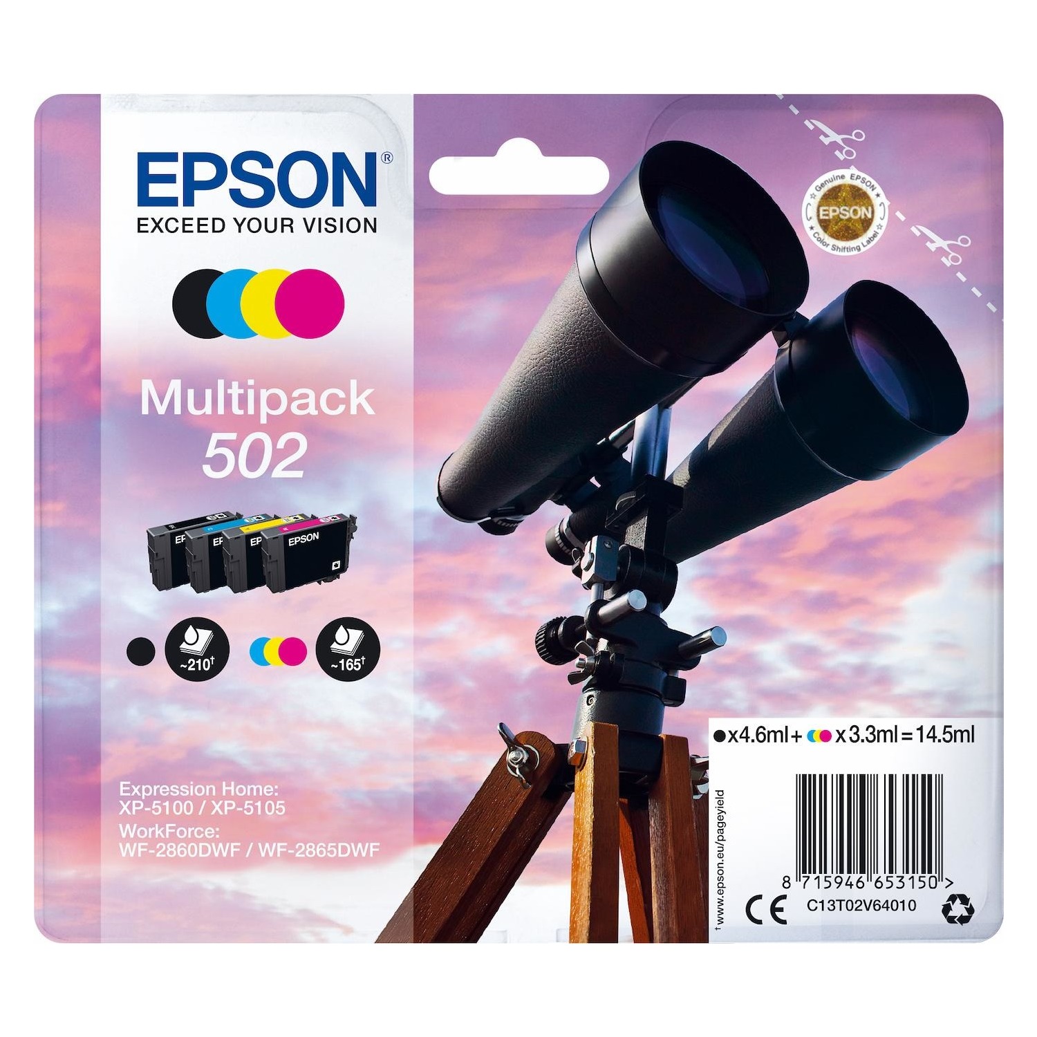 Cartuccia Epson binocolo 502 multipack per WF2860