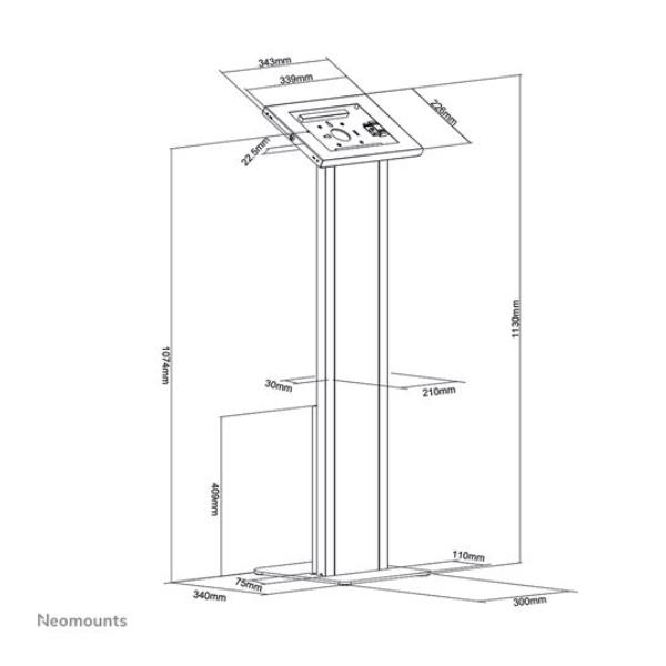 Neomounts FL15-750WH1 Supporto da pavimento per tablet 9.7-11" - bloccabile