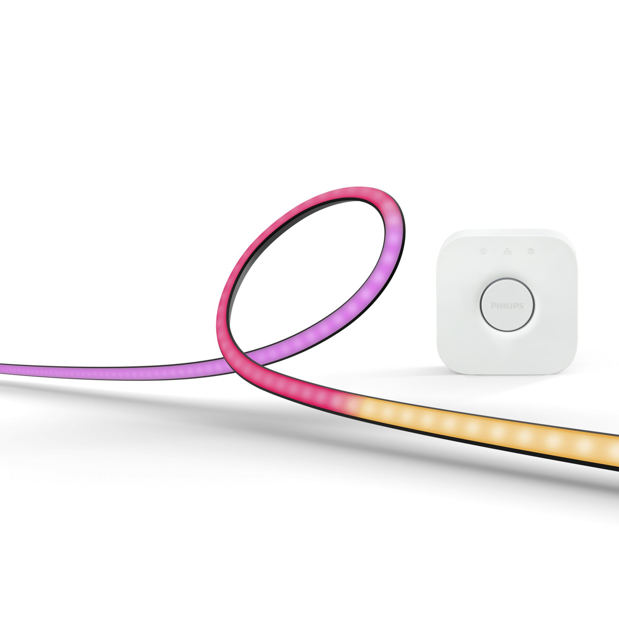 Image of Philips Hue White and Color Ambiance Lightstrip Gradient per PC 24-27" Starter kit + Hue Bridge