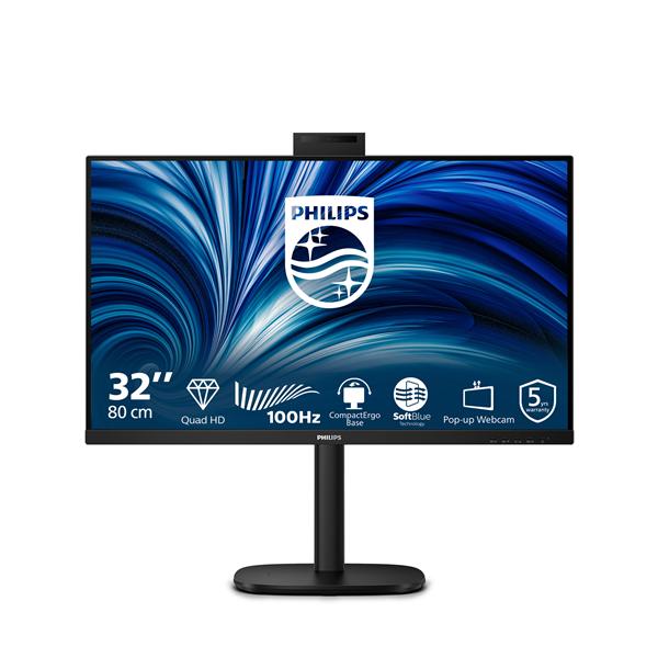 MONITOR PHILIPS LCD IPS LED 100Hz 31.5 Wide 32BU3601H/00 4ms MM SoftBlue QHD 1000:1 BLACK 2xHDMI DP HUB USB WEBCAM L Fino:31/10