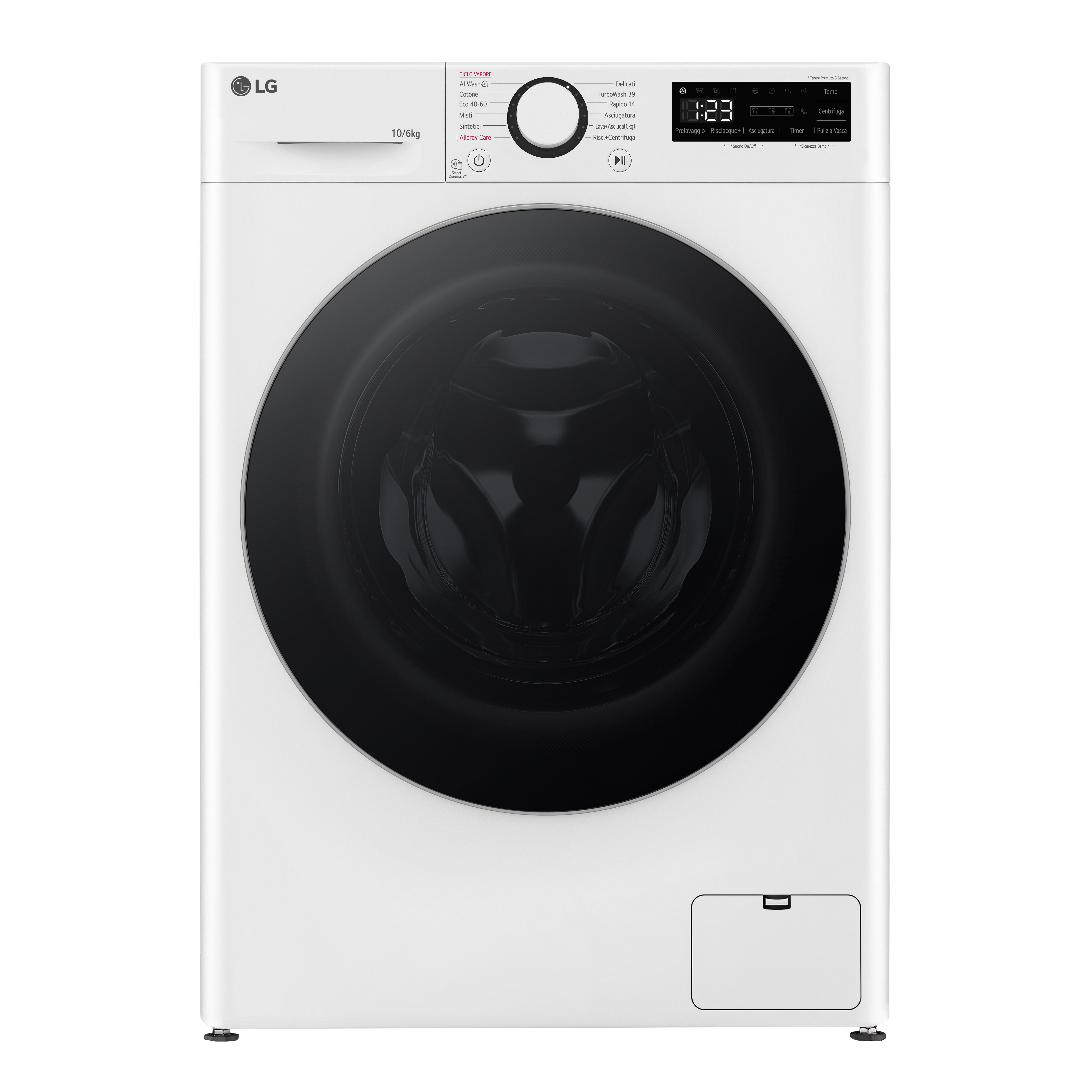 Image of LG D4R5010TSWS lavasciuga Libera installazione Caricamento frontale Bianco D
