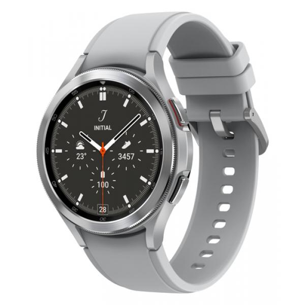 Image of Samsung Galaxy Watch4 Classic 3,56 cm (1.4") OLED 46 mm Digitale 450 x 450 Pixel Touch screen 4G Argento Wi-Fi GPS (satellitare)