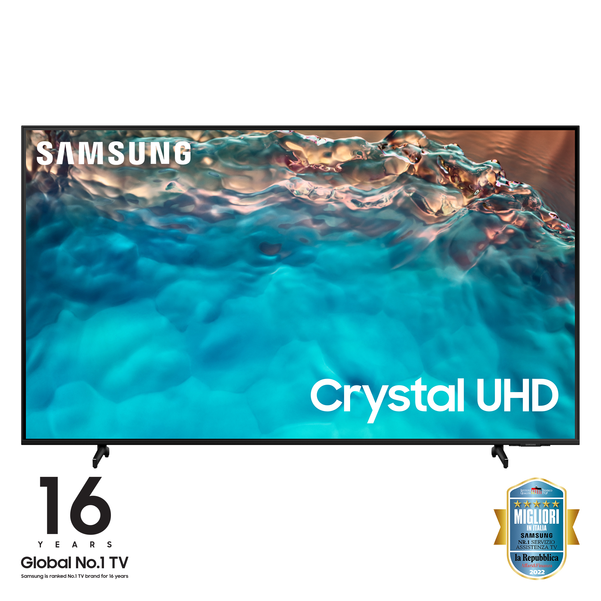 Image of Samsung Series 8 TV Crystal UHD 4K 43” UE43BU8070 Smart TV Wi-Fi Black 2022, Processore Crystal 4K, HDR, Colori reali, Suono ottimizzato