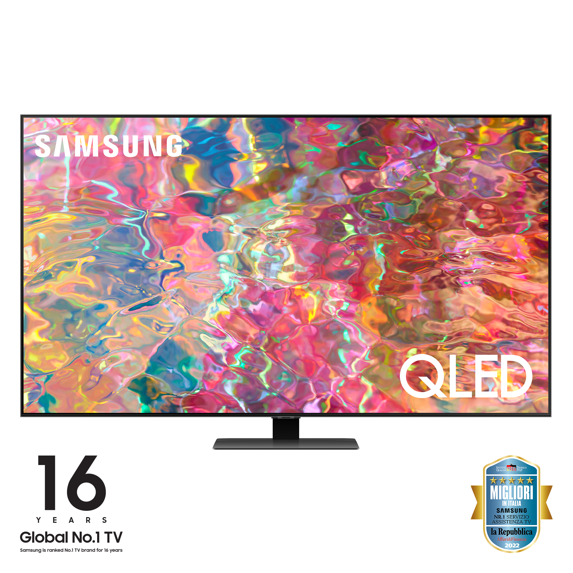 Image of Samsung Series 8 TV QLED televisore 4K 55” QE55Q80B Smart TV Wi-Fi Carbon Silver 2022, Processore Quantum 4K, Quantum HDR, Contrasti profondi, Suono 3D