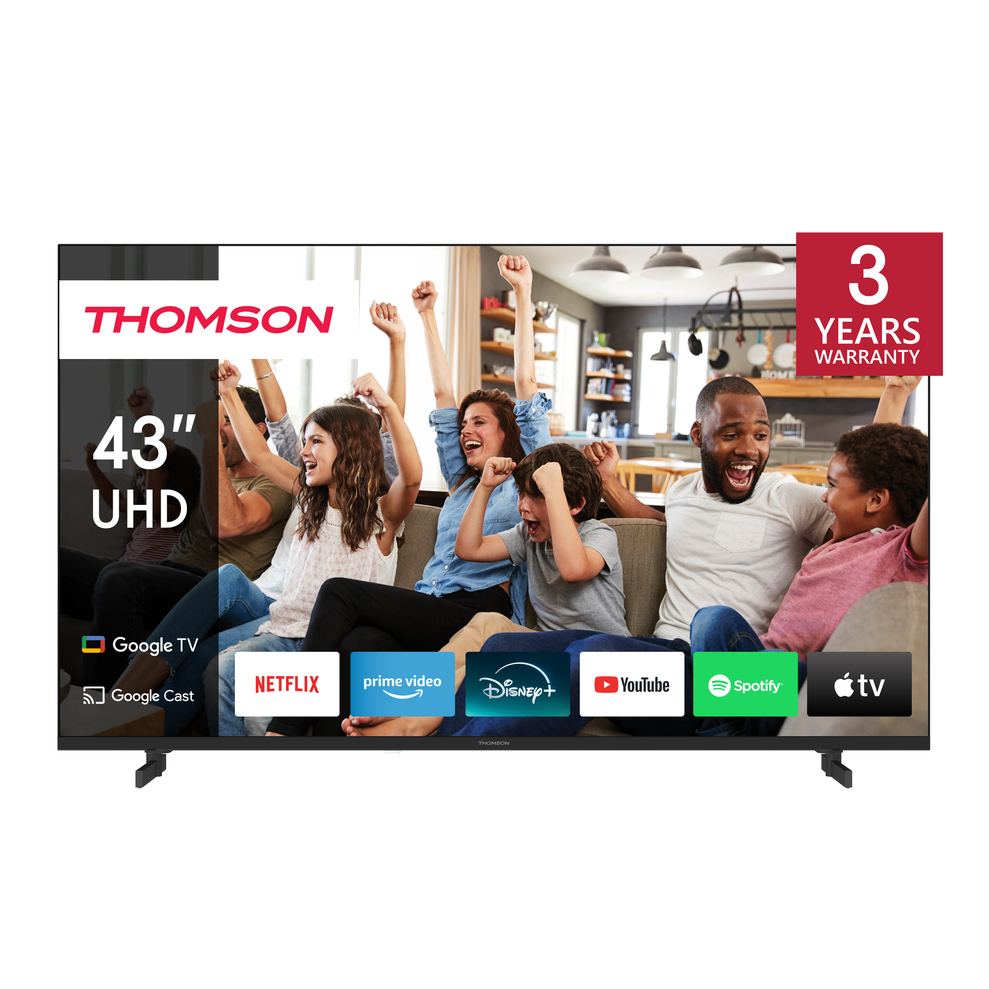 TV 43 THOMSON 4K  SMART UHD T2/C2S2 GOOGLE TV FRAMELESS