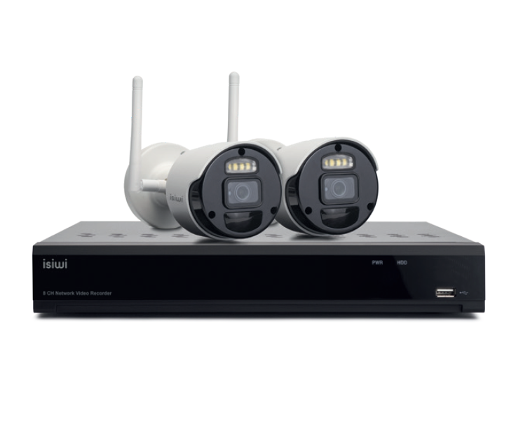 Image of ISIWI KIT WIRELESS CONNECT2 ISW-K1N8BF2MP-2 NVR 8 CANALI + 2 TELECAMERE IP 1080P WIRELESS CON FUNZIONE PIR