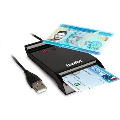 Image of Lettore per smart card Hamlet a contatto e wireless HUSCR-NFC