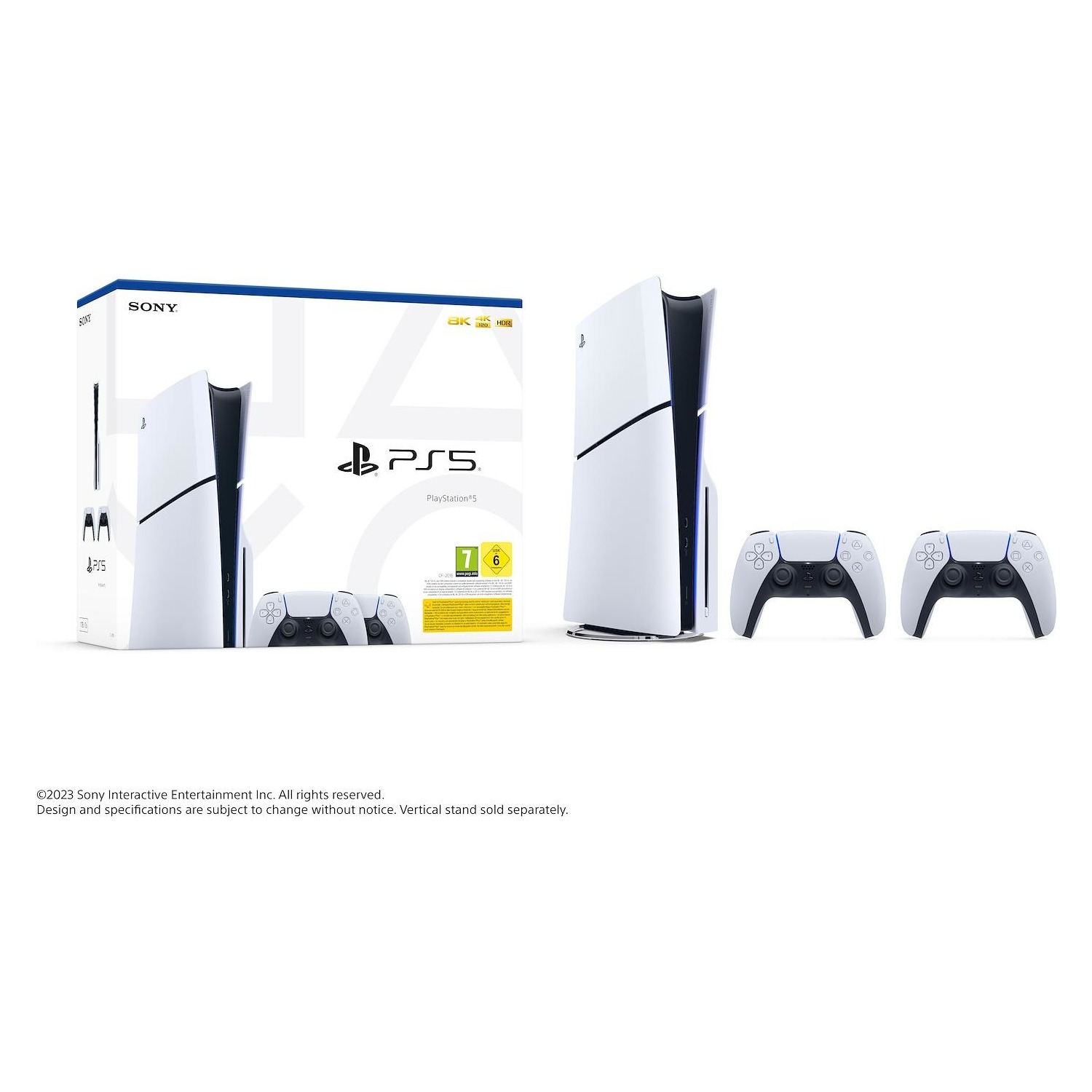 Image of Sony PlayStation PS5 Disc Slim + 2° Controller DualSense White