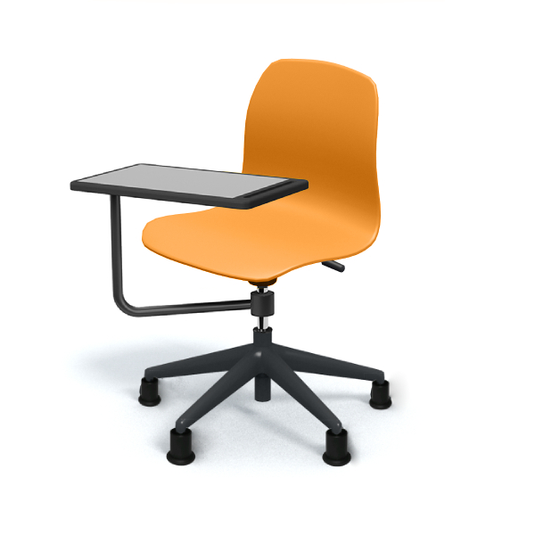 SEDUTE PIOPPO Hda 38 a 46cm, struttura nera con piedini, scocca arancione e tavoletta nera SD.GIRO.5f.TA.AR