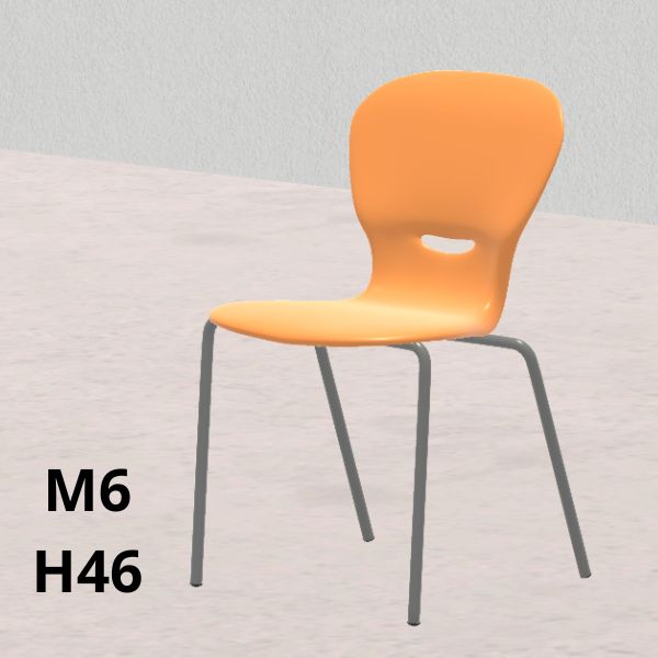 Image of SEDUTE GINKGO arancione H 46cm, scocca polipropilene riciclato, gambe grigie (acquisto min. 6 pz/multipli di 6) SD.GK.4GF.M6.AR