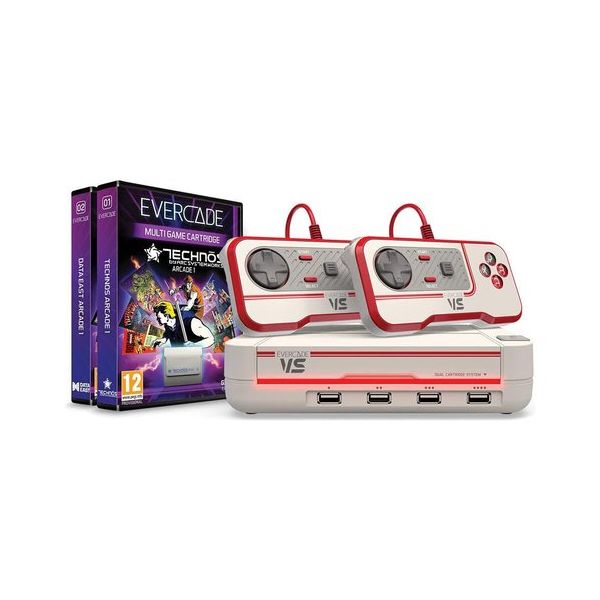 Console videogioco EVERCADE Vs Premium 2 Controller + 2 Cartucce White e  Red 1068217