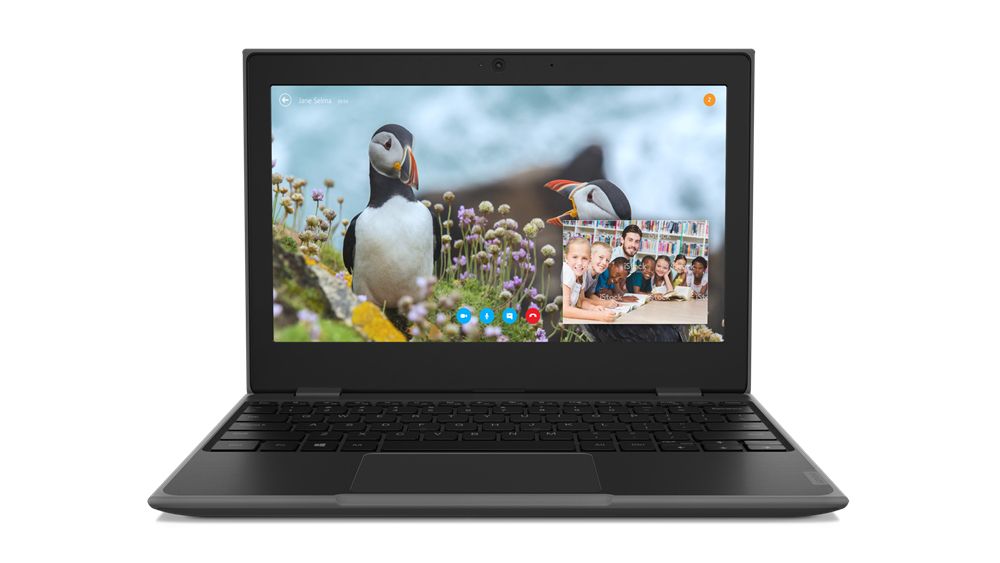 Image of Lenovo 100e Computer portatile Notebook 29,5 cm (11.6) HD 4 GB DDR4-SDRAM 64 GB eMMC Wi-Fi 6 (802.11ax) Windows 10 Pro Nero