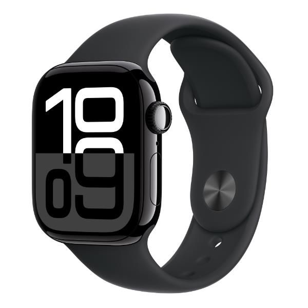 Aw s10 gps 46mm jet black aluminium case with black sport band - s/m - MWWP3QL/A