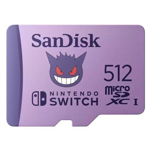 Scheda di memoria sandisk sdsqxao 512g gn6zk pokemon gengar purple