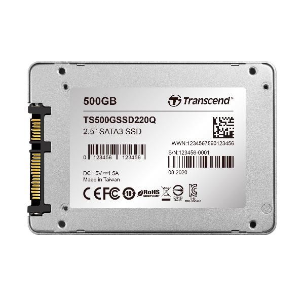 Ts500gssd220q capacit�:500 gb interfaccia:sata iii formato:2,5 velocit� scrittura:500 mb/s velocit� lettura:550 mb/s - TS500GSSD220Q